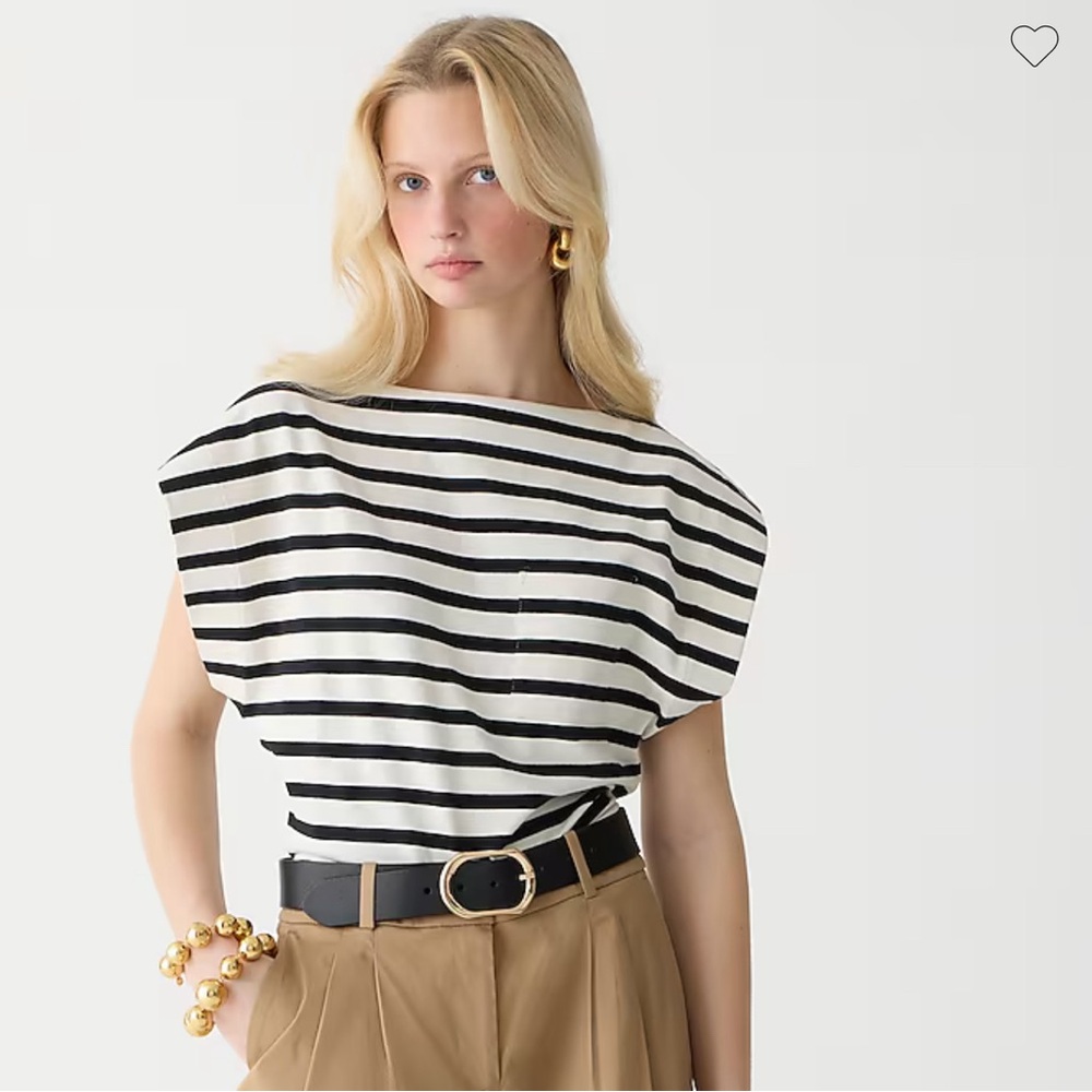 NWT J. Crew Boatneck Muscle T-shirt in Mariner Cotton L